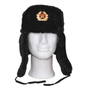 Beranice / Uschanka ruská se znakem ČERNÁ vel. S