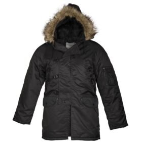 Bunda US pilotní N-3B dlouhá ČERNÁ vel. XS