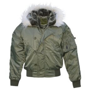 Bunda pilotní aljaška N-2B s kapucí ZELENÁ vel. L