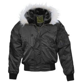 Bunda pilotní aljaška N-2B s kapucí ČERNÁ vel. L