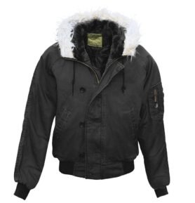 Bunda pilotní aljaška N-2B VINTAGE s kapucí ČERNÁ vel. L