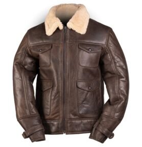 Bunda kožená US NAVY A4 SHEEPSKIN HNĚDÁ vel. L