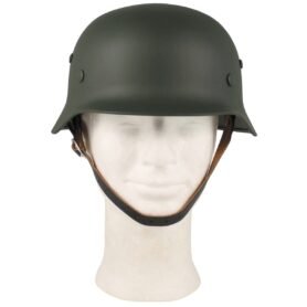MFH helma ocelová WWII s koženým vnitřkem ZELENÁ