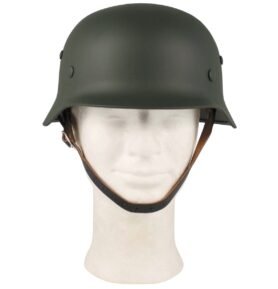 MFH helma ocelová WWII s koženým vnitřkem ZELENÁ