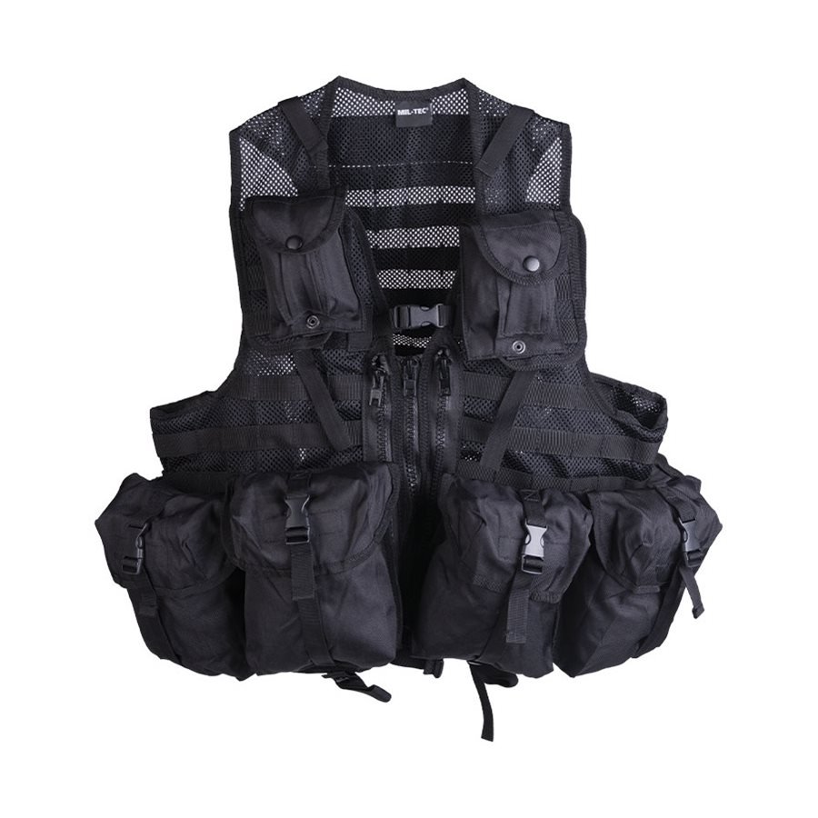 MIL-TEC vesta taktická MODULAR SYSTEM s 8 kapsami ČERNÁ
