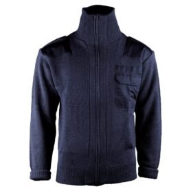 Svetr vlněný dlouhý zip s kapsou MODRÝ vel. 60