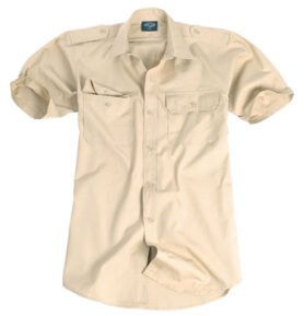 Košile TROPICAL krátký rukáv na knoflíky KHAKI vel. S