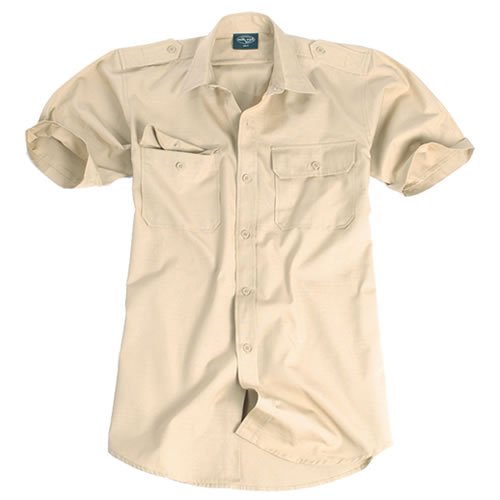 Košile TROPICAL krátký rukáv na knoflíky KHAKI vel. 3XL