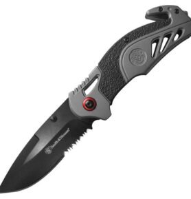 Smith & Wesson nůž zavírací 1100038 kombinované ostří, s řezákem ŠEDÝ