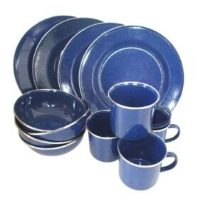AB nádobí WESTERN smaltová sada s lemem 12 ks MODRÉ