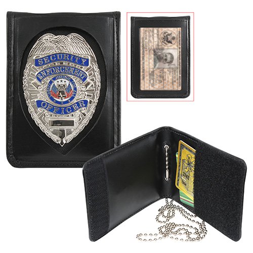 ROTHCO pouzdro pro odznak, ID kartu a karty kožené ČERNÉ