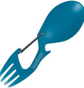KERSHAW příbor RATION s otvírákem a karabinou MODRÝ