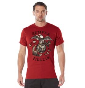 Triko USMC SEMPER FIDELIS ČERVENÉ vel. XXL