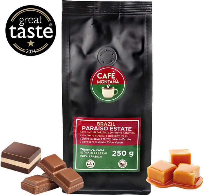 Café Montaña Brazil Paraiso Estate, zrnková káva Velikost balení: 250g