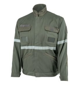 Bunda pro leteckého mechanika FRANCOUZSKÁ reflexní pruhy ZELENÁ vel. 80M