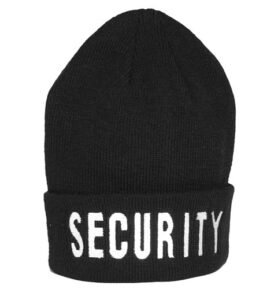 MIL-TEC čepice pletená s nápisem 'SECURITY' POLYACRYL ČERNÁ
