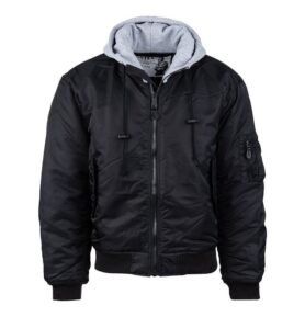 Bunda bomber MA1 s kapucí ČERNÁ vel. M