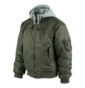 Bunda bomber MA1 s kapucí ZELENÁ vel. M