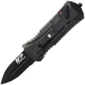 Smith & Wesson nůž vystřelovací MP COMPACT OTF hladké ostří ČERNÝ