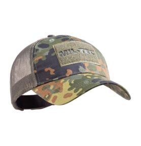 MIL-TEC čepice baseball TRUCKER se síťkou FLECKTARN