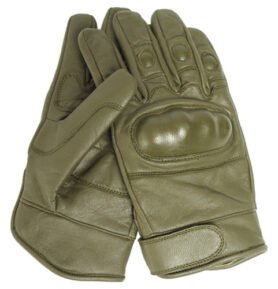 MIL-TEC rukavice TACTICAL kožené ZELENÉ vel.S
