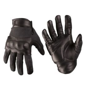 Rukavice TACTICAL kůže/aramid ČERNÉ vel. XXL