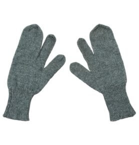 Rukavice tříprsté pletené ŠVÝCARSKÉ ŠEDÉ