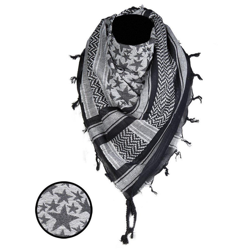 MIL-TEC šátek SHEMAGH HVĚZDY ČERNO/BÍLÝ