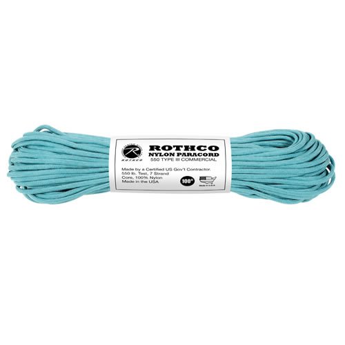 ROTHCO šňůra PARACORD nylon 550LB ø 4 mm / 30 m TYRKYSOVÁ