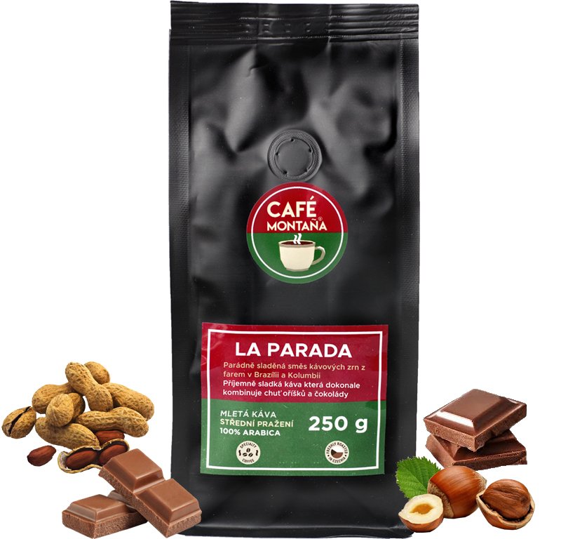 Café Montaña La Parada, mletá káva Velikost balení: 250g, Hrubost mletí: French press