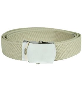 MIL-TEC opasek US kalhotový se stříbrnou sponou KHAKI dl.130cm