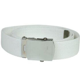 MIL-TEC opasek US kalhotový se stříbrnou sponou BÍLÝ dl.130cm