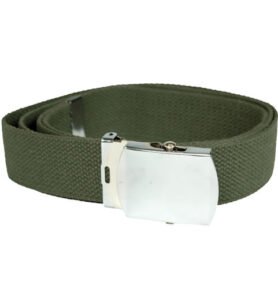 MIL-TEC opasek US šířka 38mm kalhotový se stříbrnou sponou ZELENÝ