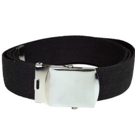 MIL-TEC opasek US šířka 38mm kalhotový se stříbrnou sponou ČERNÝ