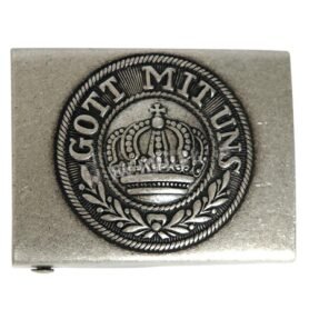 MIL-TEC přezka na opasek "GOTT MITT UNS" PRUSKÁ ŠEDÁ