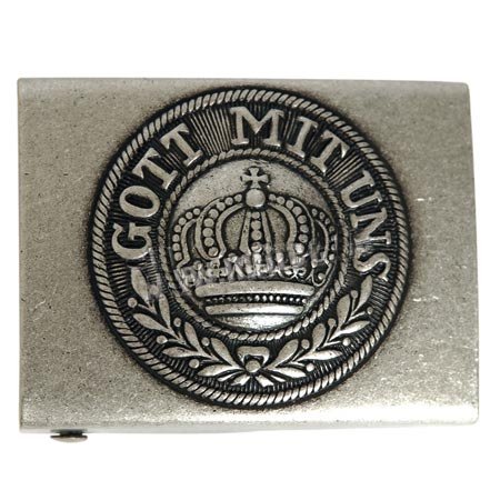 MIL-TEC přezka na opasek "GOTT MITT UNS" PRUSKÁ ŠEDÁ