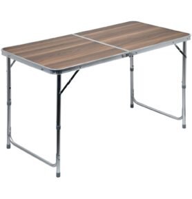 Stůl skládací kempingový - deska umakart imitace dřeva