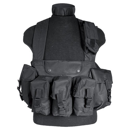 MIL-TEC vesta taktická CHEST RIG 6 kapes ČERNÁ