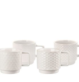 Villa Collection Kameninový hrnek Elstra (4 druhy/4 ks) Offwhite 0,35l