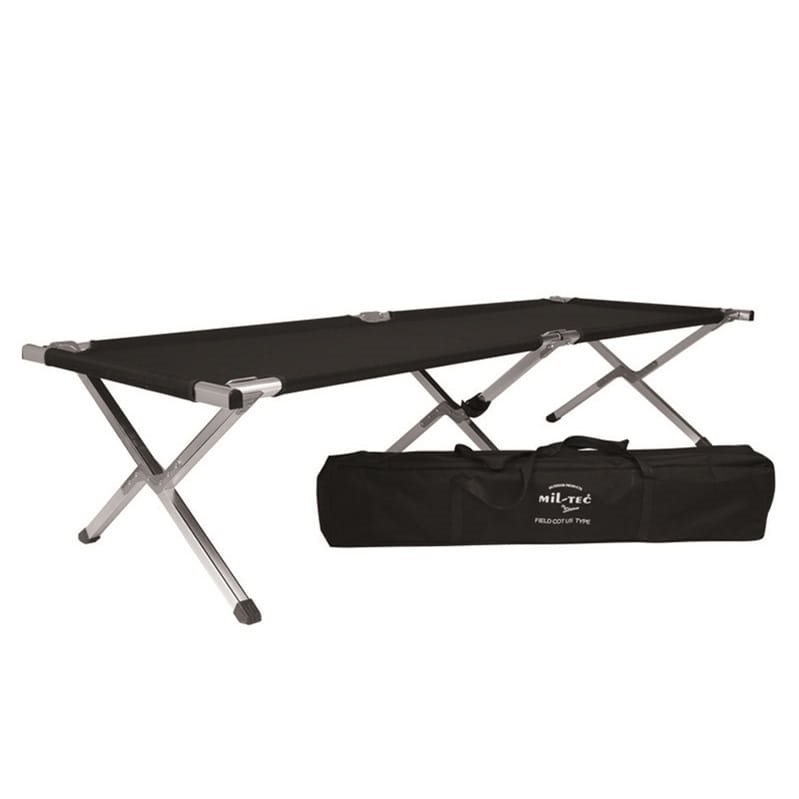 MIL-TEC lehátko US skládací s AL rámem v obalu ČERNÉ