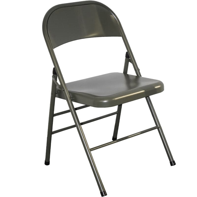 Židle plechová US model skládací ZELENÁ