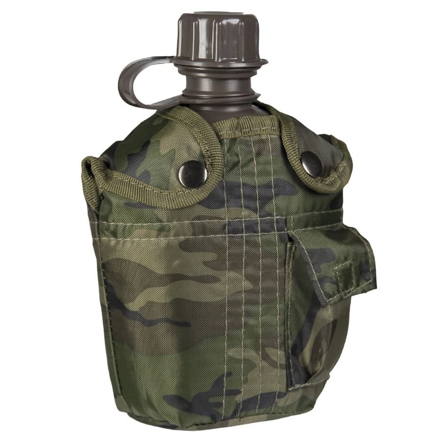 MIL-TEC láhev polní US IMPORT 1l s obalem WOODLAND