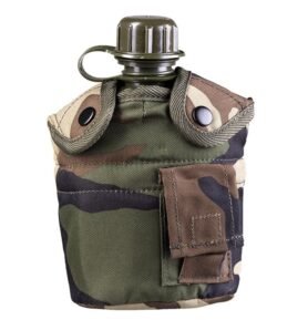 MIL-TEC láhev polní US 1l s pítkem a obalem WOODLAND
