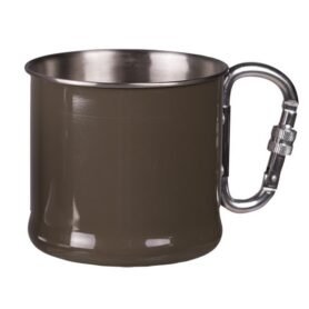 MIL-TEC hrnek nerezový 500ml s karabinou ZELENÝ