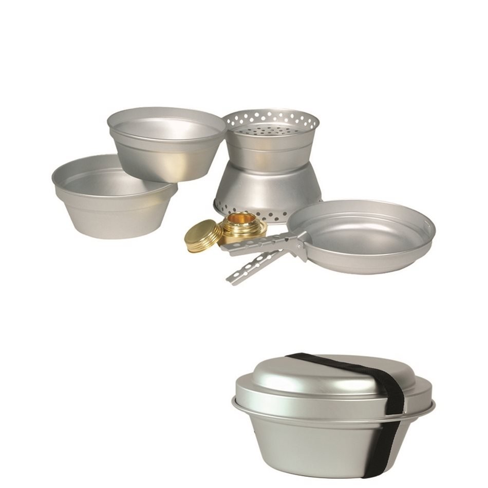 MIL-TEC nádobí ALU na vaření 3 dílná sada s vařičem na líh