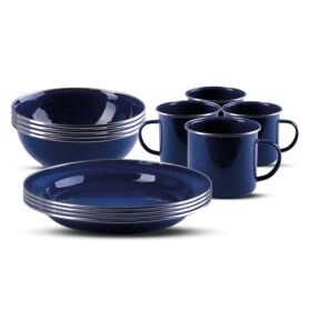 MIL-TEC nádobí WESTERN smaltová sada 12ks MODRÁ