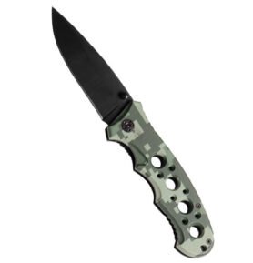 MIL-TEC nůž zavírací ČERNÉ ostří čtyřdírkový ACU DIGITAL