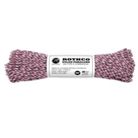 ROTHCO šňůra PARACORD nylon 550LB ø 4 mm / 30 m RŮŽOVÁ CAMO