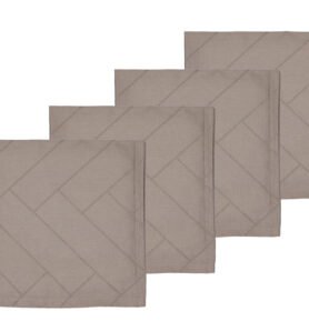 Södahl Kuchyňské ubrousky Tiles Damask Taupe (sada 4 ks)