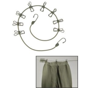 MIL-TEC šňůra na prádlo ZELENÁ + 8 kolíčků